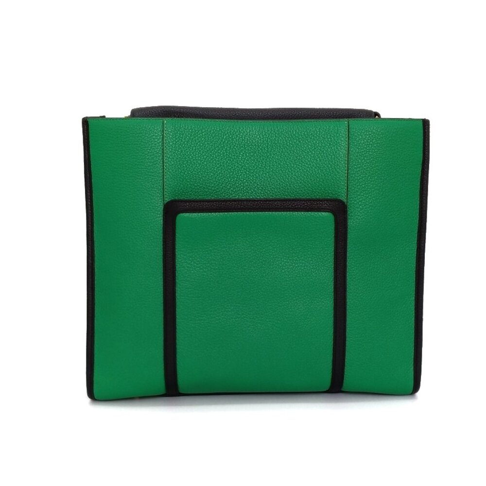 Margherita Tote Emerald/Ebony Genuine Leather Handbag Luana Italy NWT